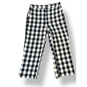 Zara Women’s Gingham Checkered Wide Leg Pants High Waist Size Medium Office